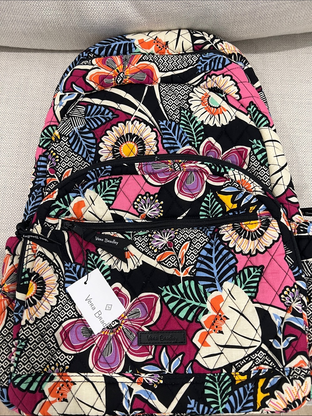 Vera Bradley Pink Floral Quilted Backpack